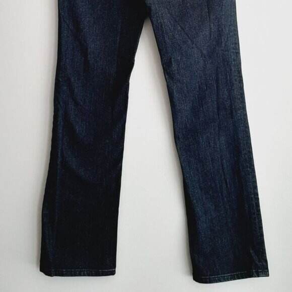 GASOLINE Junny-C Overlap Faux Belt Mid-Rise Straight Leg Dark Blue Jeans Sz 6 - Picture 3 of 10